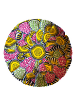 Load image into Gallery viewer, Yellow Lemon with Green and Pink African Pouffe
