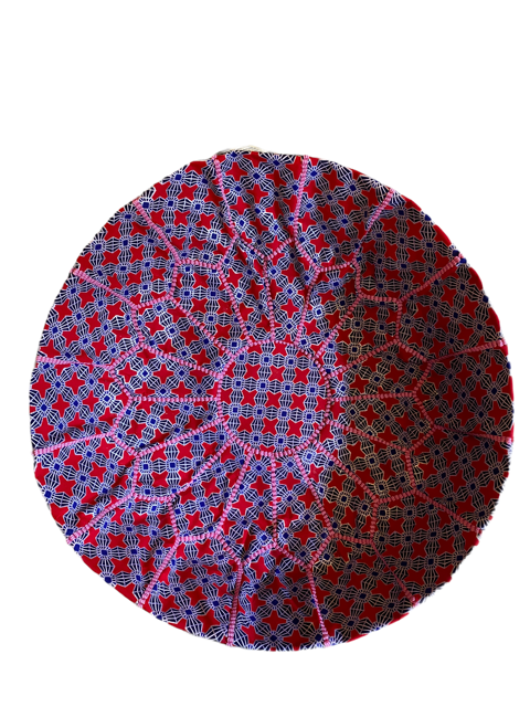 Red and Blue African Pouffe