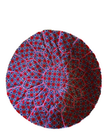 Load image into Gallery viewer, Red and Blue African Pouffe
