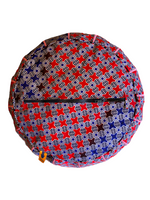 Load image into Gallery viewer, Red and Blue African Pouffe
