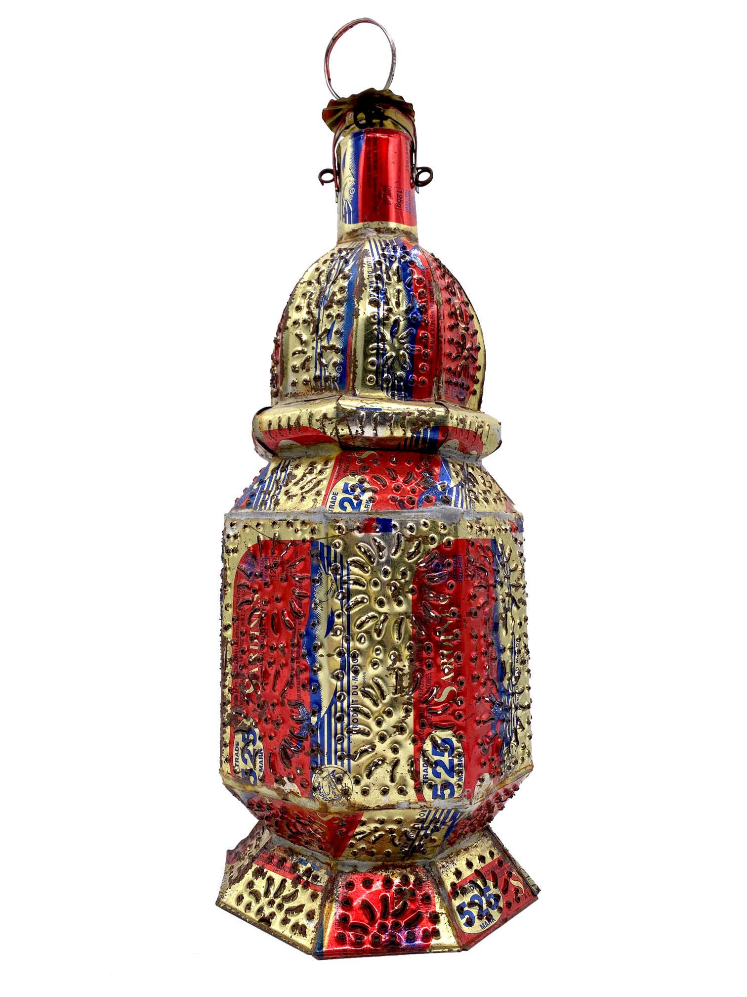 Red and Gold Standing Moroccan Lantern