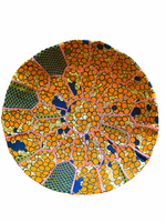 Load image into Gallery viewer, Orange Dots African Wax Pouffe
