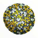 Load image into Gallery viewer, Yellow and Green African Wax Pouffe
